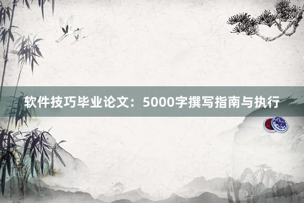 软件技巧毕业论文：5000字撰写指南与执行